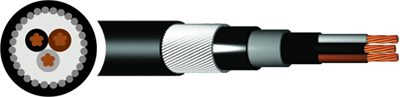 BS6724 3 Core Mains Cable 3.3kV - XLPE,SWA, LSZH - 16mm - 300mm