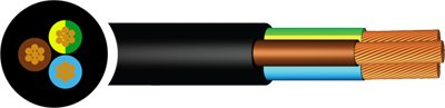 H055R-F Tough Rubber Flexible Cord BS EN 50525-2-21, BS6500, EPR, TR - 0.75mm to 2.5mm