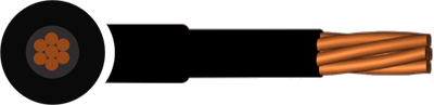 HMWPE Single Core Cathodic Protection Cable - PVDF, Non Armoured - 6mm to 95mm