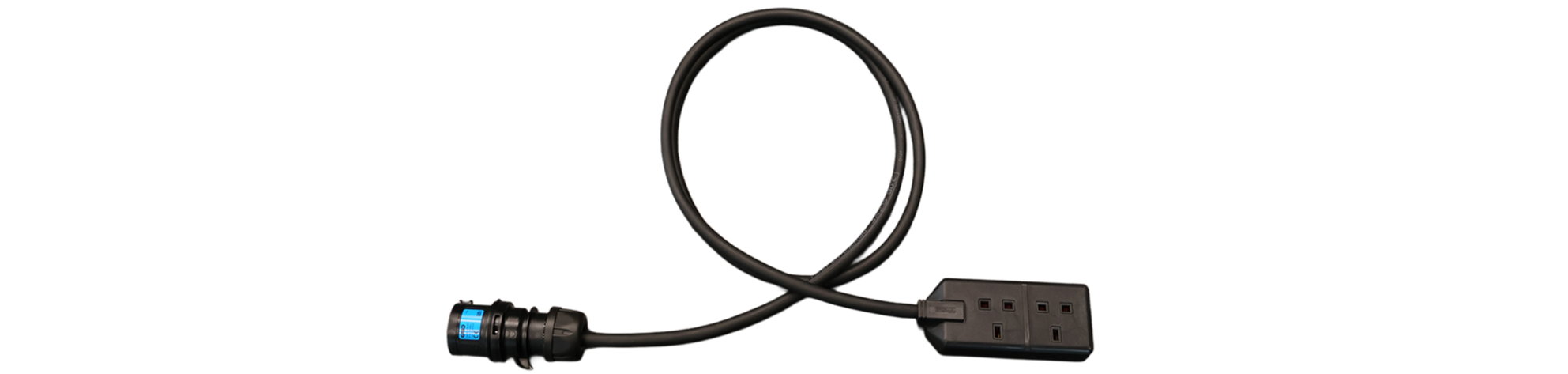 16A Plug - 2G 13A Sock Adaptor Lead 90°c H07RN-F ExtremeFlex90®