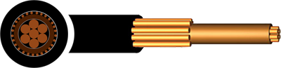 Straight Concentric Cable 1kV - BS70870, ESI 09-7, PVC - 4mm to 35mm