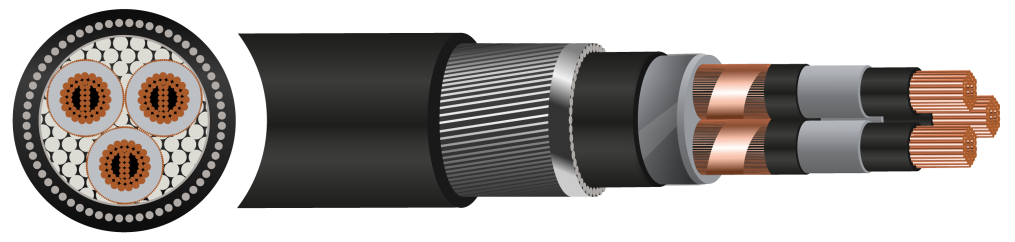 BS 6622 XLPE MDPE 6.35/11 (12)kV Cable