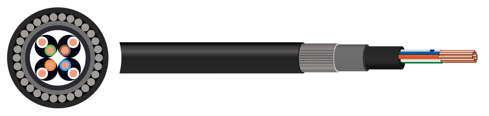 Cat 5E UTP 4 Pair SWA LSZH Cable