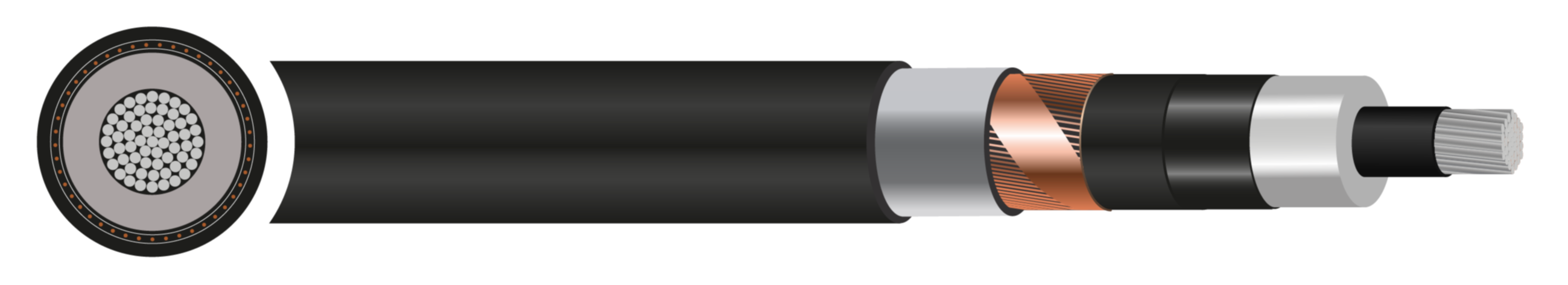 NA2XS(FL)2Y XLPE MDPE 12/20 24)kV Cable - 50mm² to 630mm²