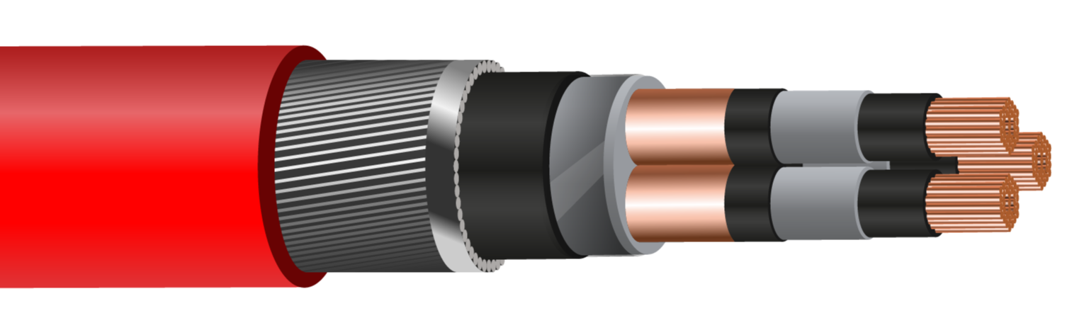 BS7835 3 Core Armoured Mains Cable CU XLPE LSZH 12.7/22kV - 50mm² to 500mm²