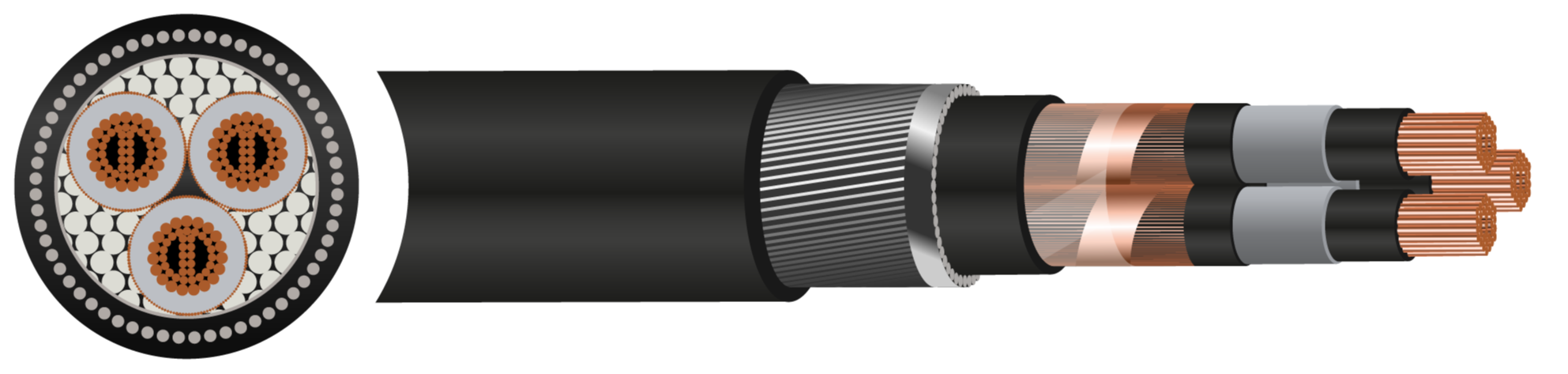 XHIORV Medium Voltage Power Cable 3.6/6kV (7.2kV) 25mm² - 630mm²