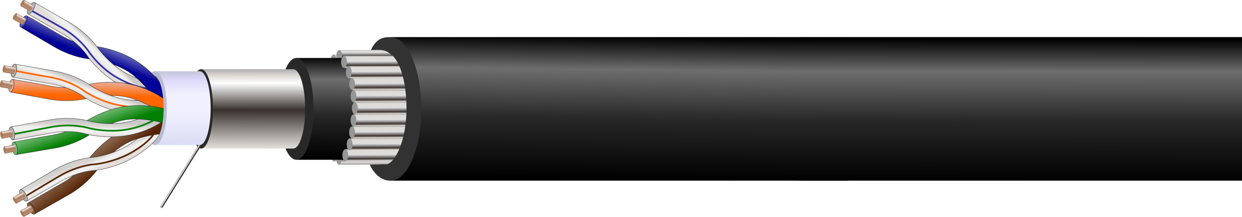 Cat 5E FTP 4 Pair SWA PVC Cable